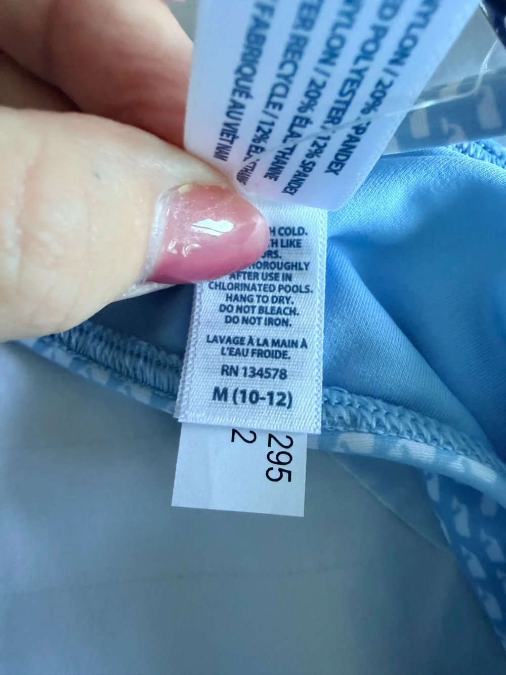 Vineyard Vines Girls' Jake Blue Printed Flounce Bikini - Light Blue & White NWT